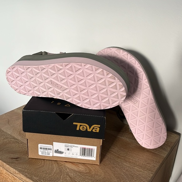 Teva Olive Green and Pink Sandals - Picture 6 of 8